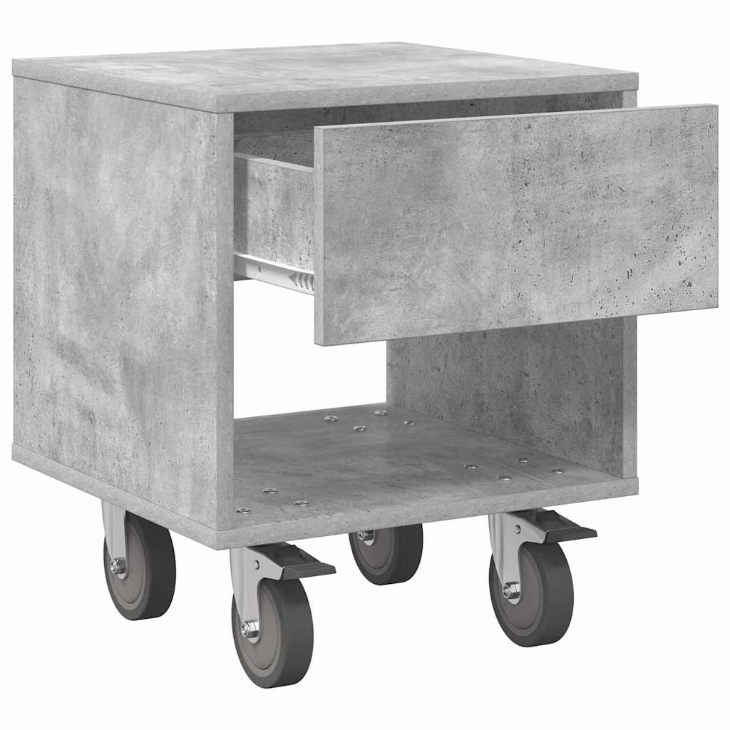 Sengebord 2 stk. Beton Grå 40,5 x 40 x 48 cm Konstrueret træ