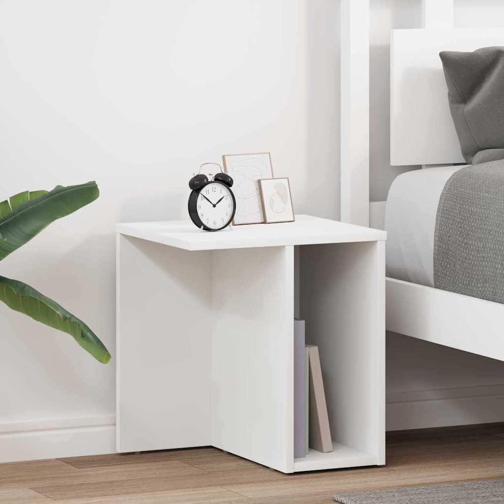 Endebord 2 stk. Hvid 37 x 32 x 40 cm Konstrueret træ