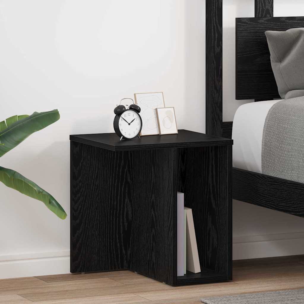 Endebord 2 stk. Sort eg 37 x 32 x 40 cm Konstrueret træ