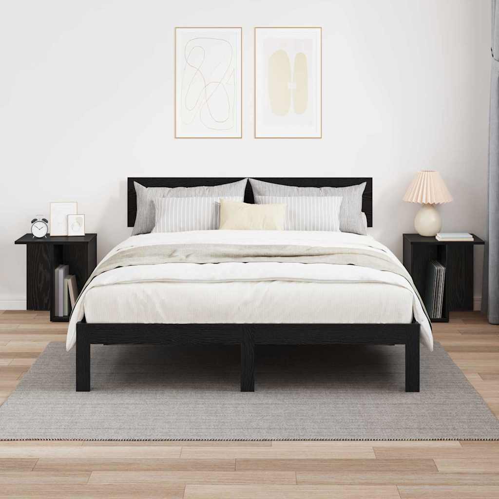 Endebord 2 stk. Sort eg 37 x 32 x 40 cm Konstrueret træ
