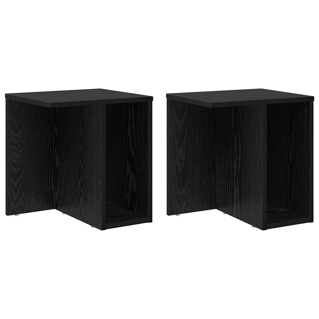 Endebord 2 stk. Sort eg 37 x 32 x 40 cm Konstrueret træ