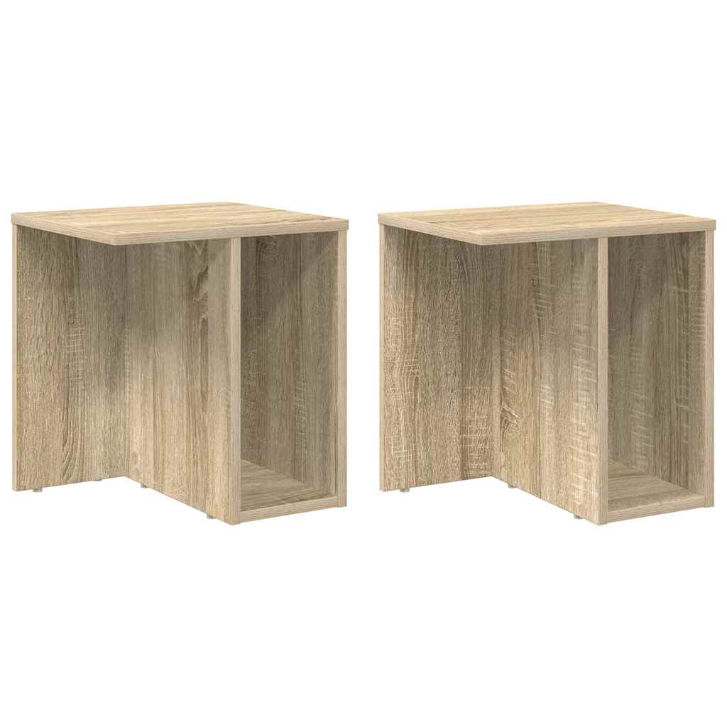 Endebord 2 stk. Sonoma eg 37 x 32 x 40 cm Konstrueret træ