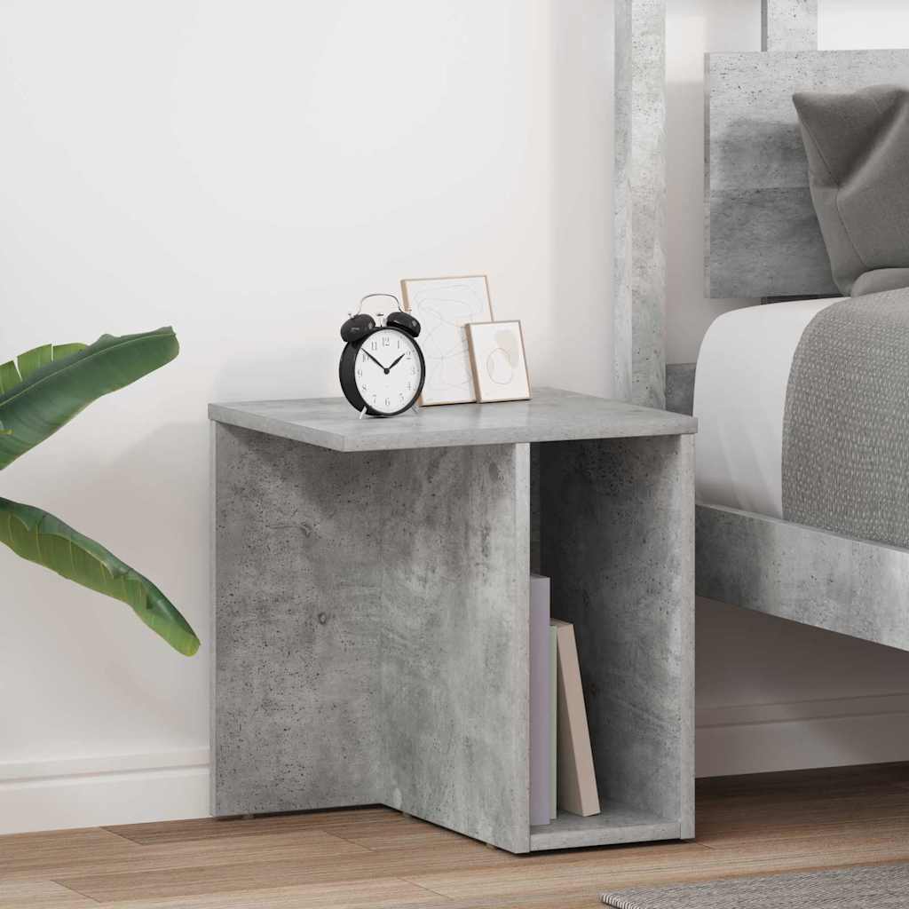 Endebord 2 stk. Beton Grå 37 x 32 x 40 cm Konstrueret træ