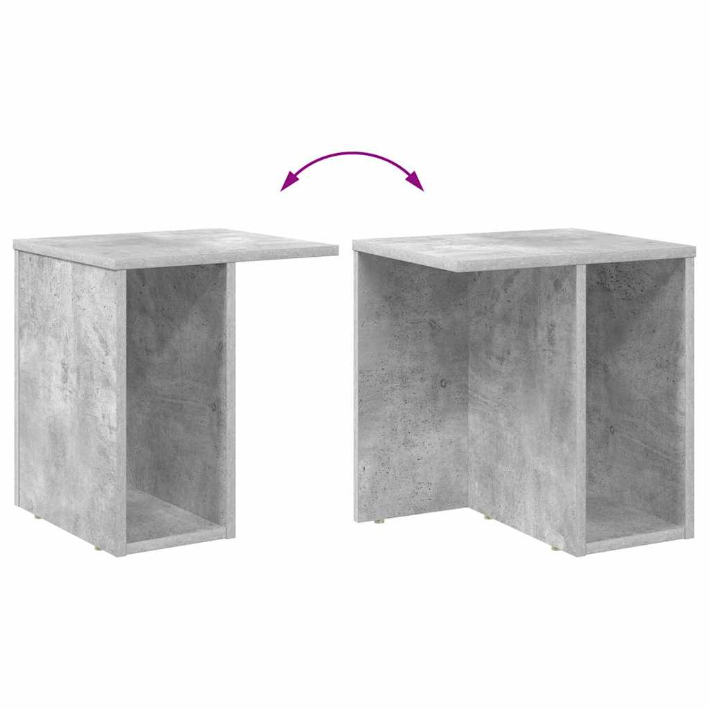 Endebord 2 stk. Beton Grå 37 x 32 x 40 cm Konstrueret træ