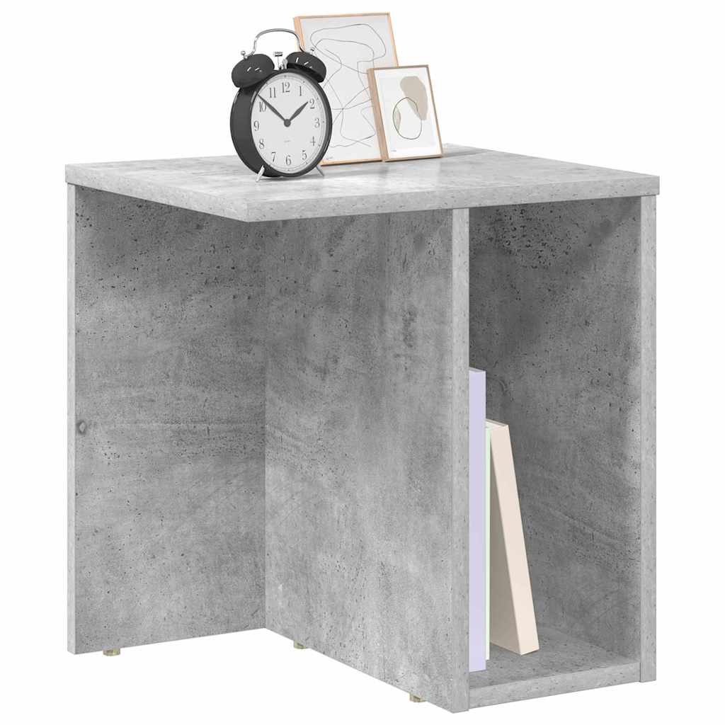 Endebord 2 stk. Beton Grå 37 x 32 x 40 cm Konstrueret træ
