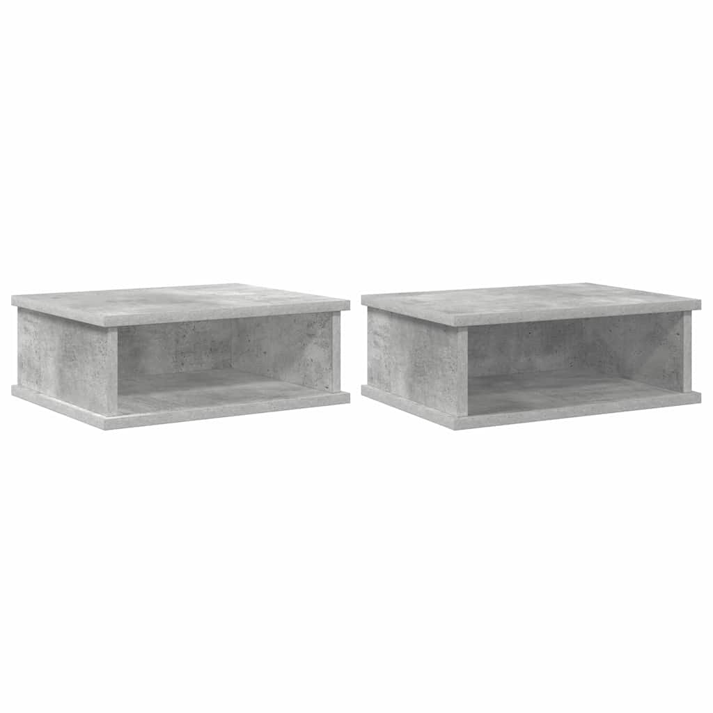 Sengebord 2 stk. Beton Grå 40 x 31 x 15 cm Konstrueret træ