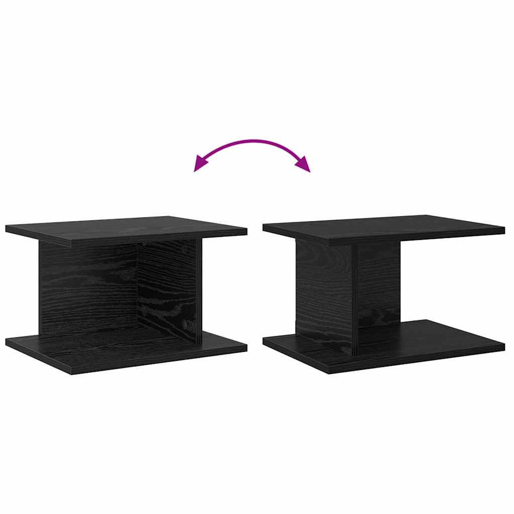 Sengebord 2 stk. Sort eg 40 x 30 x 25 cm Konstrueret træ