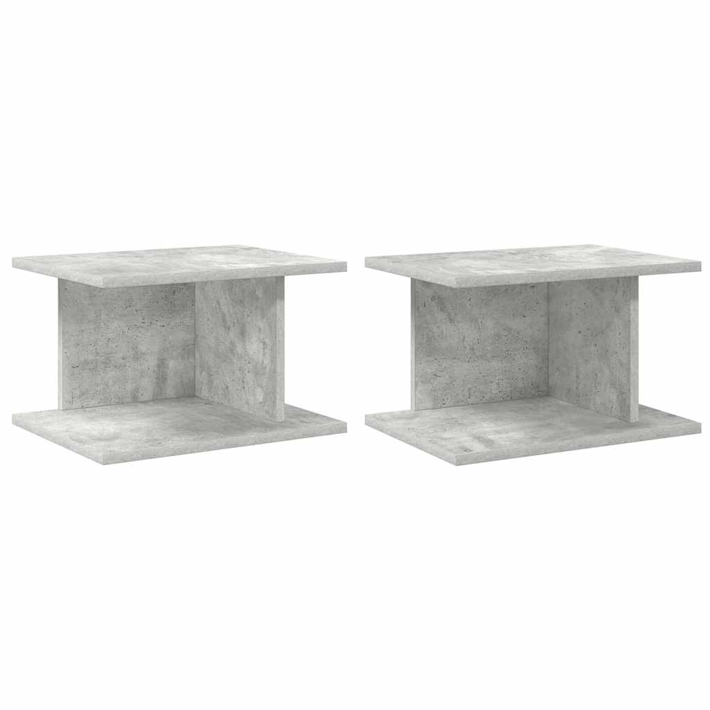 Sengebord 2 stk. Beton Grå 40 x 30 x 25 cm Konstrueret træ