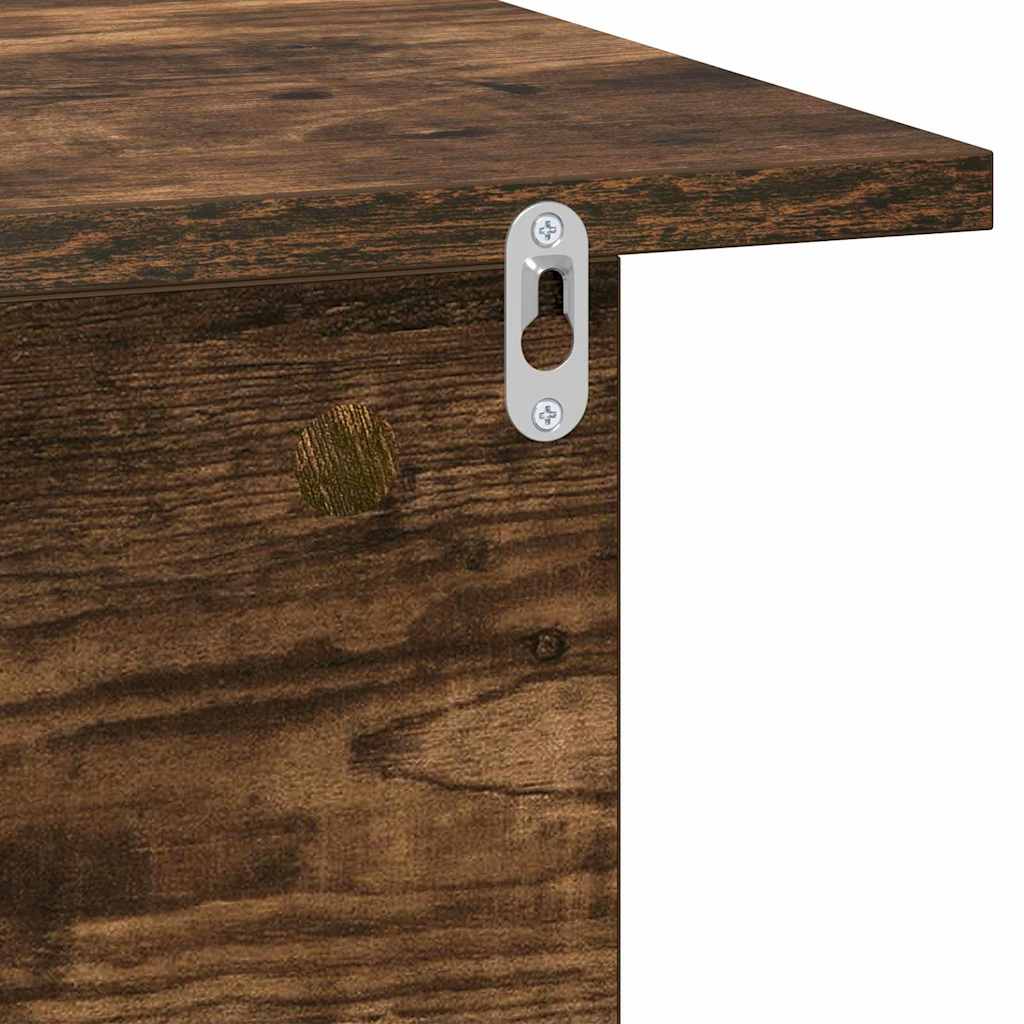 Sengebord 2 stk. Røget eg 40 x 30 x 25 cm Konstrueret træ