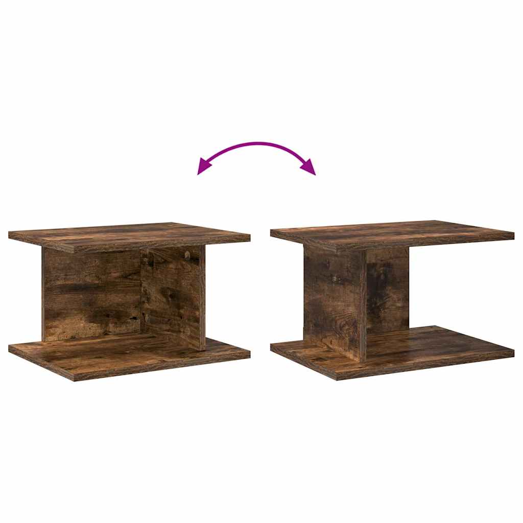 Sengebord 2 stk. Røget eg 40 x 30 x 25 cm Konstrueret træ