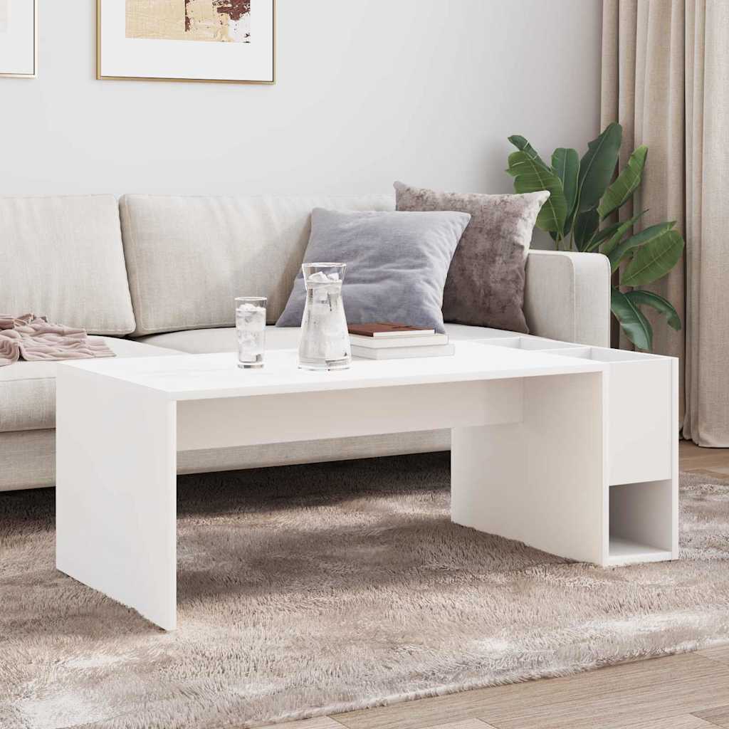 Sofabord Hvid 101,5 x 50 x 37 cm Konstrueret træ