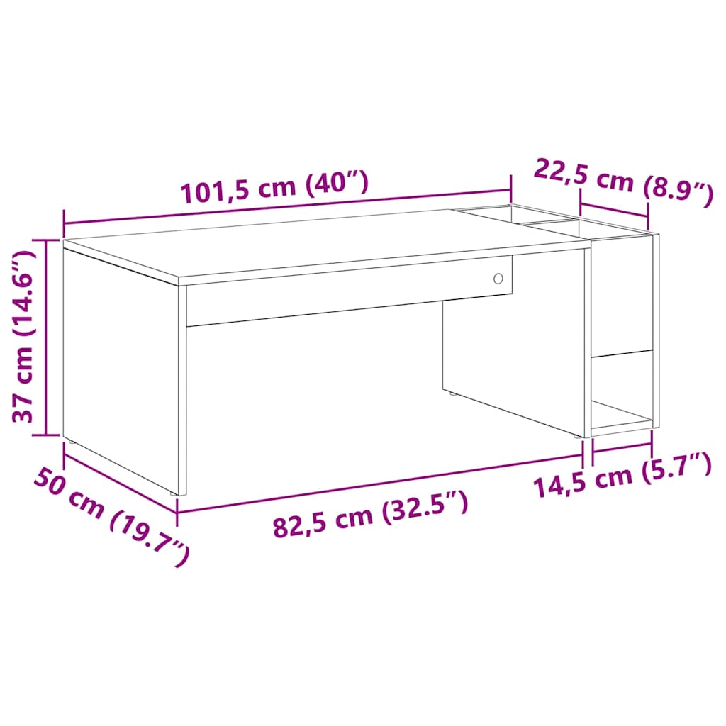 Sofabord Gammelt træ 101,5 x 50 x 37 cm Konstrueret træ