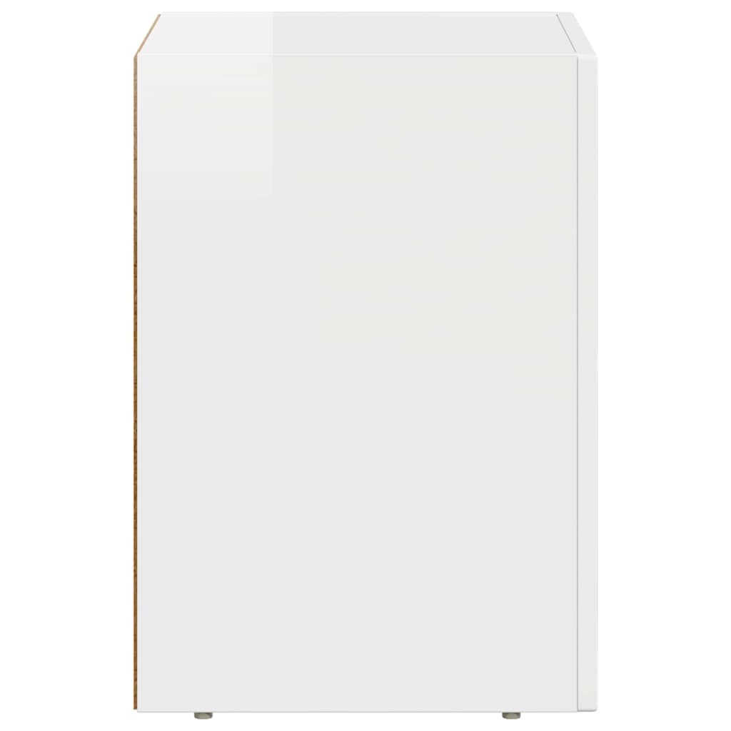 Sengebord ELST Høj gloss hvid 29,5 x 33,5 x 50 cm