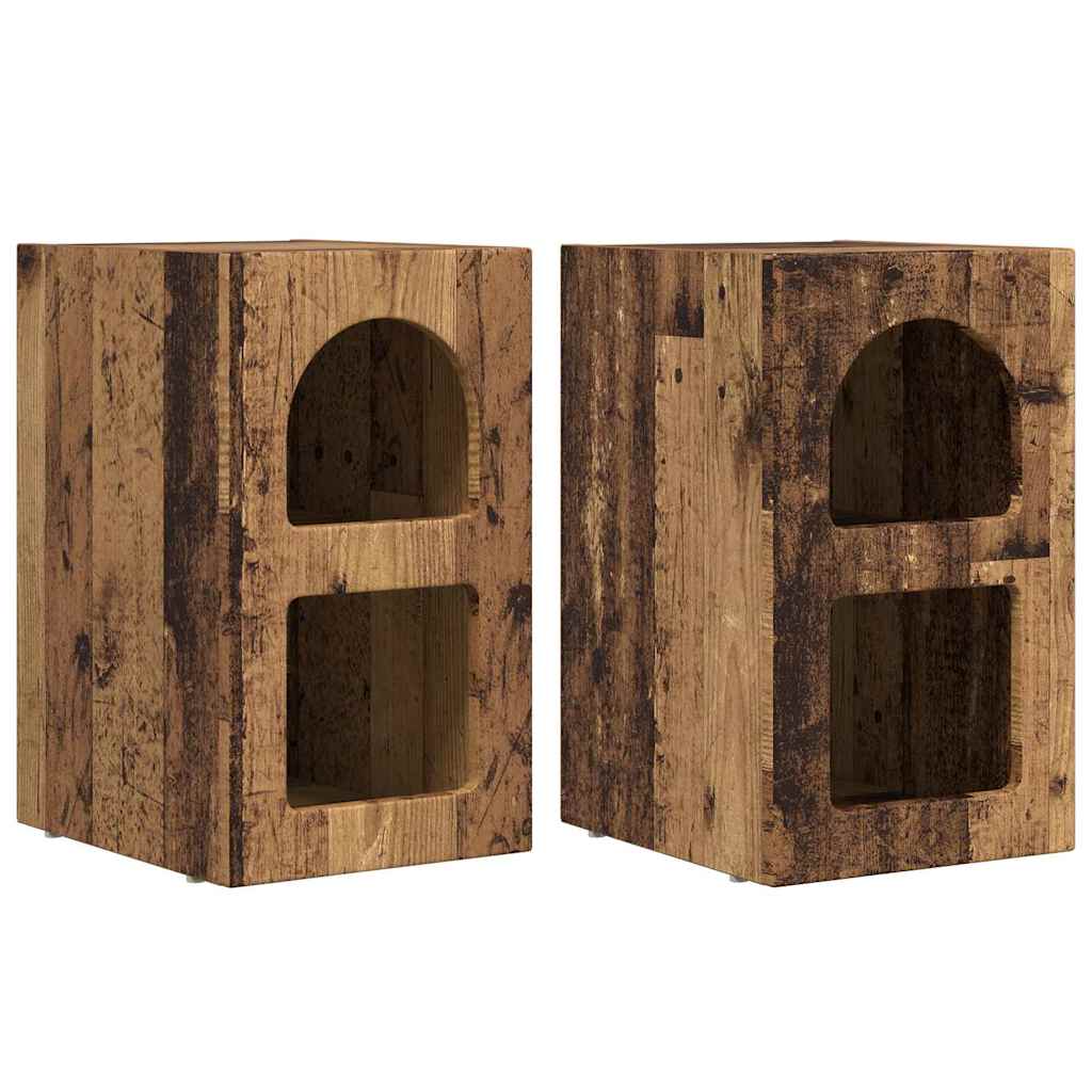 Sengebord ELST 2 stk. Gammelt træ 29,5 x 33,5 x 50 cm