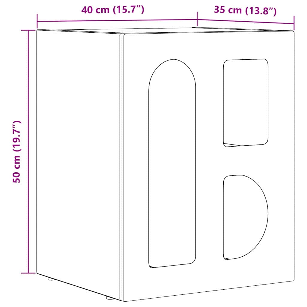 Sengebord ELST Hvid 40 x 35 x 50 cm Konstrueret træ