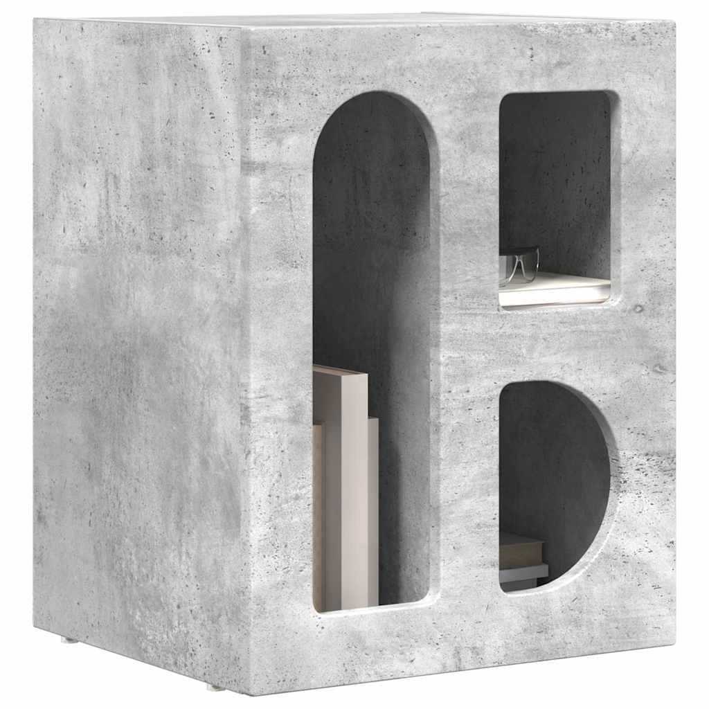 Sengebord ELST 2 stk. Beton Grå 40 x 35 x 50 cm Konstrueret træ