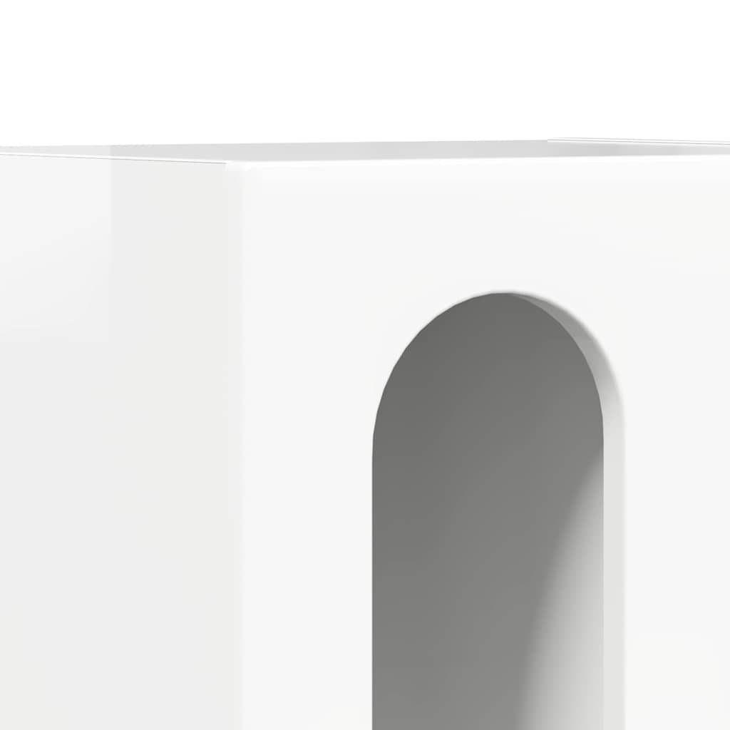 Sengebord ELST 2 stk. Høj gloss hvid 40 x 35 x 50 cm
