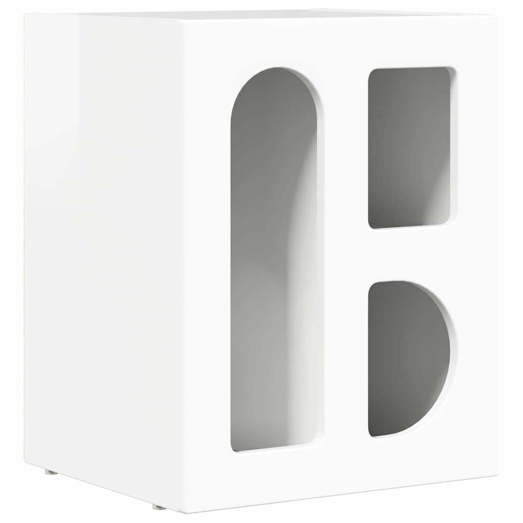 Sengebord ELST 2 stk. Høj gloss hvid 40 x 35 x 50 cm