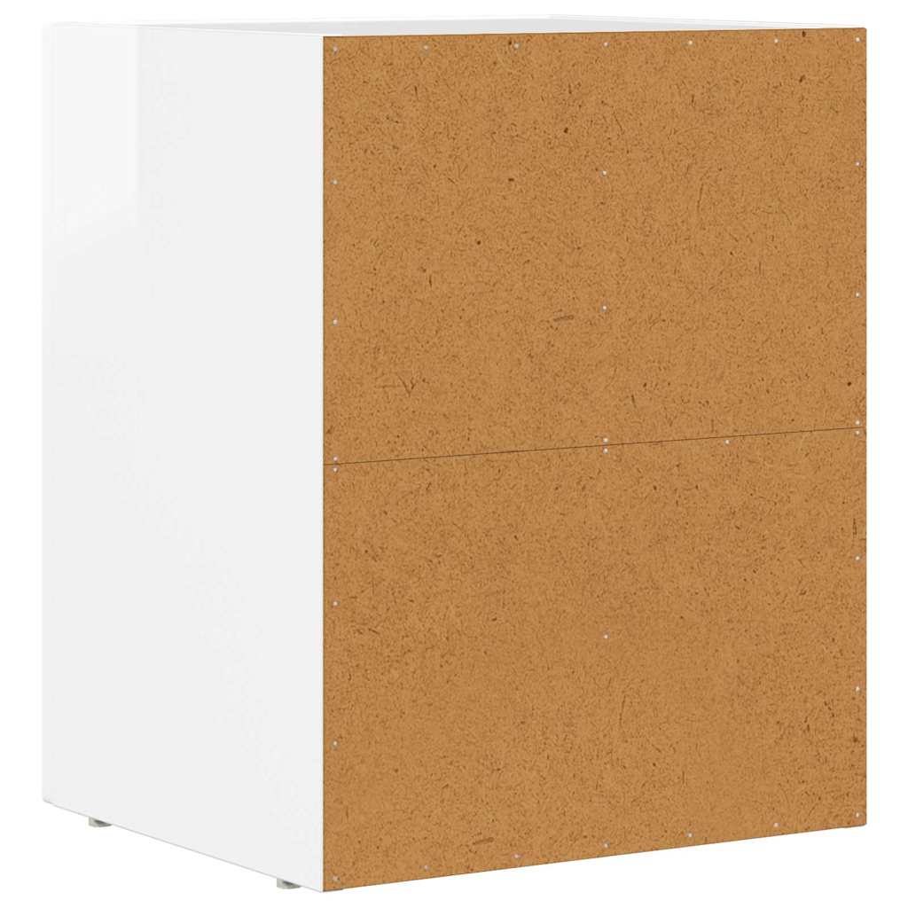Sengebord ELST 2 stk. Høj gloss hvid 40 x 35 x 50 cm