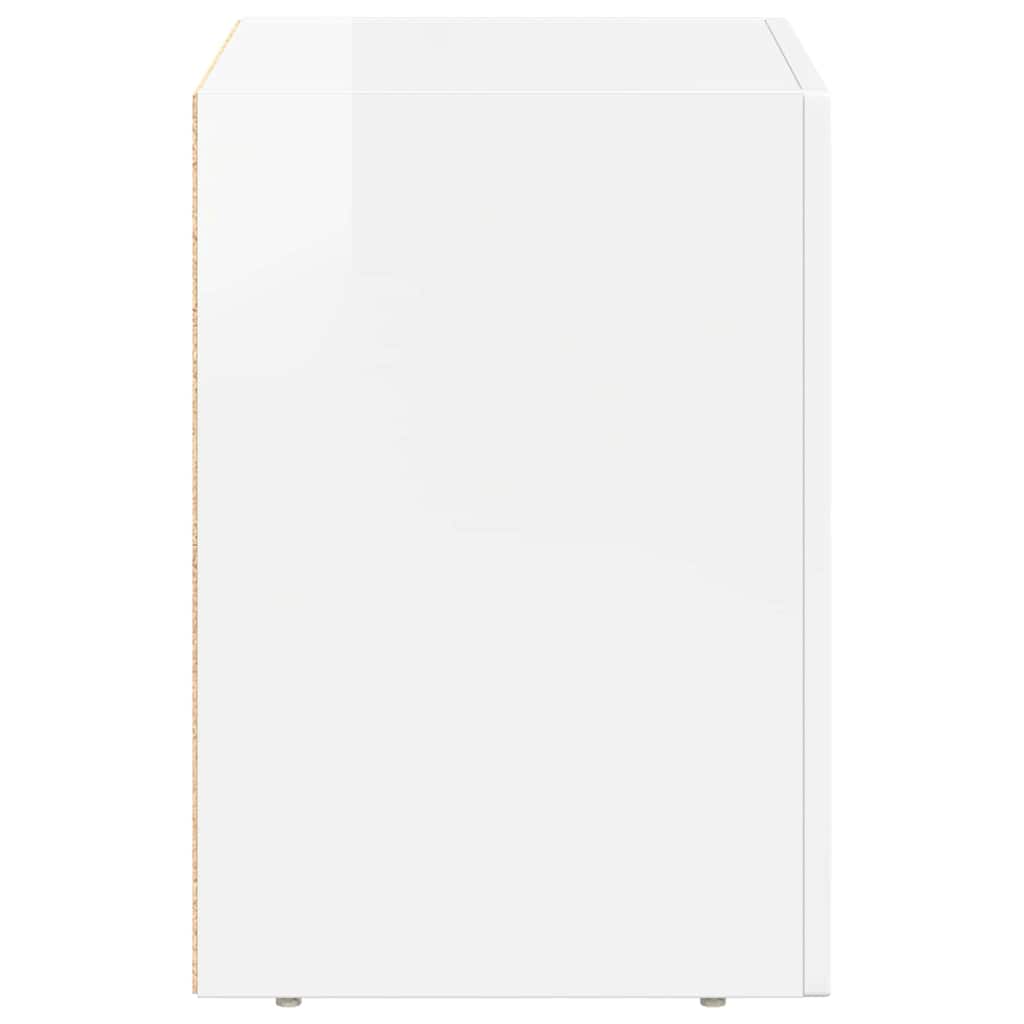 Sengebord ELST 2 stk. Høj gloss hvid 40 x 35 x 50 cm
