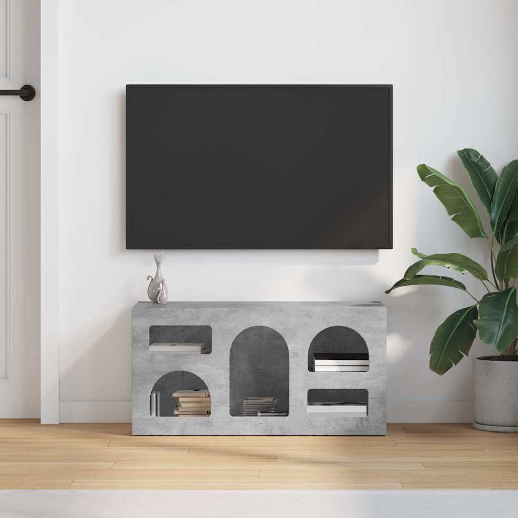 TV-skab ELST 80 x 35 x 40 cm Beton Grå Konstrueret træ