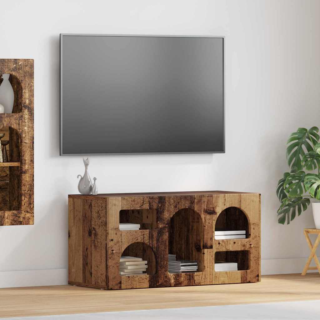 TV-skab ELST 80 x 35 x 40 cm Gammelt træ Konstrueret træ