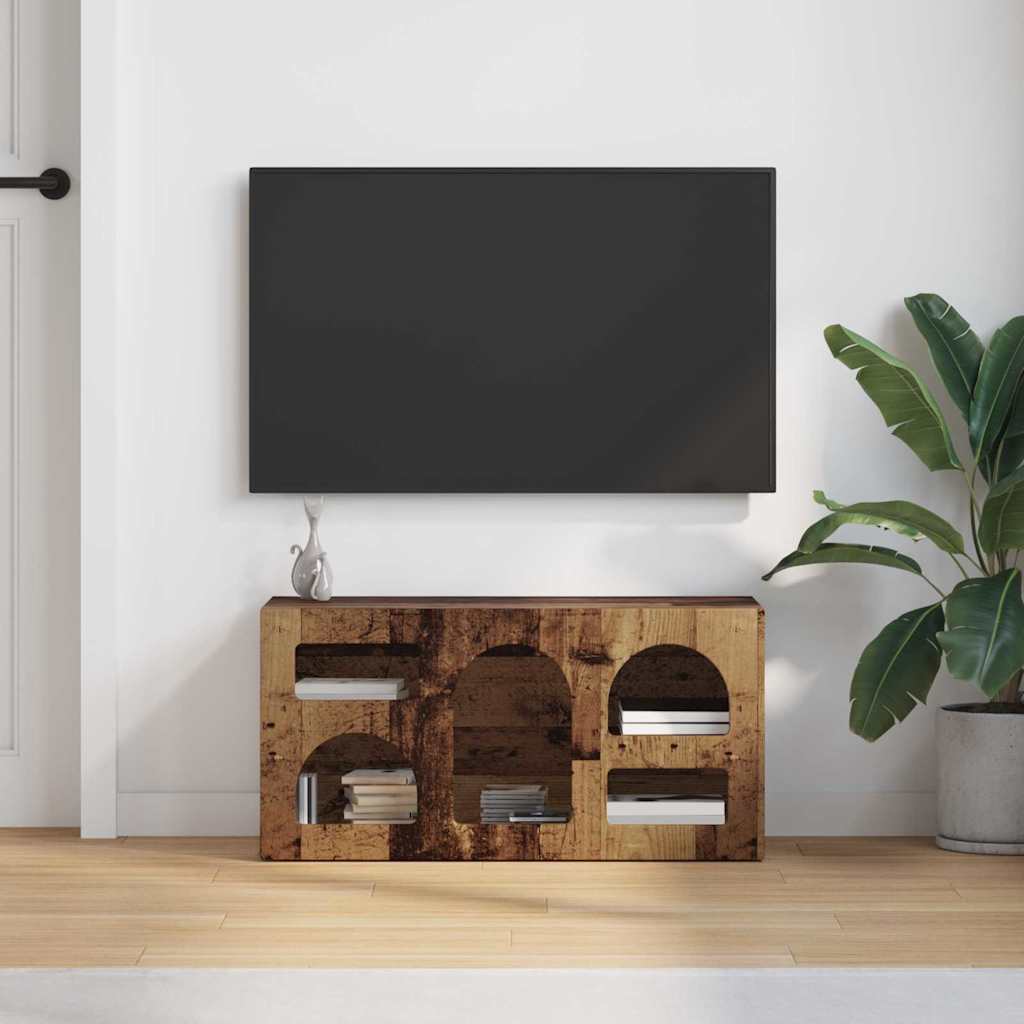 TV-skab ELST 80 x 35 x 40 cm Gammelt træ Konstrueret træ