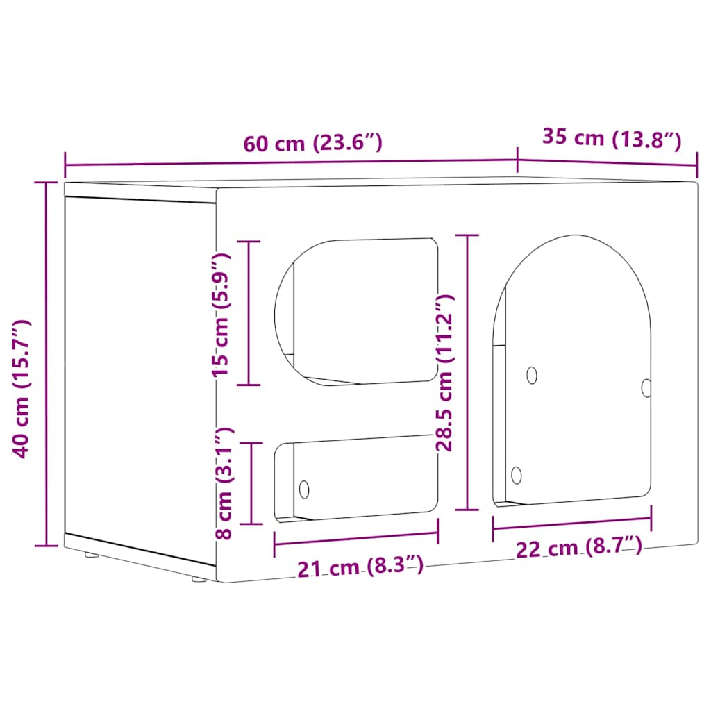 TV-skab ELST 60 x 35 x 40 cm Høj gloss hvid Konstrueret træ