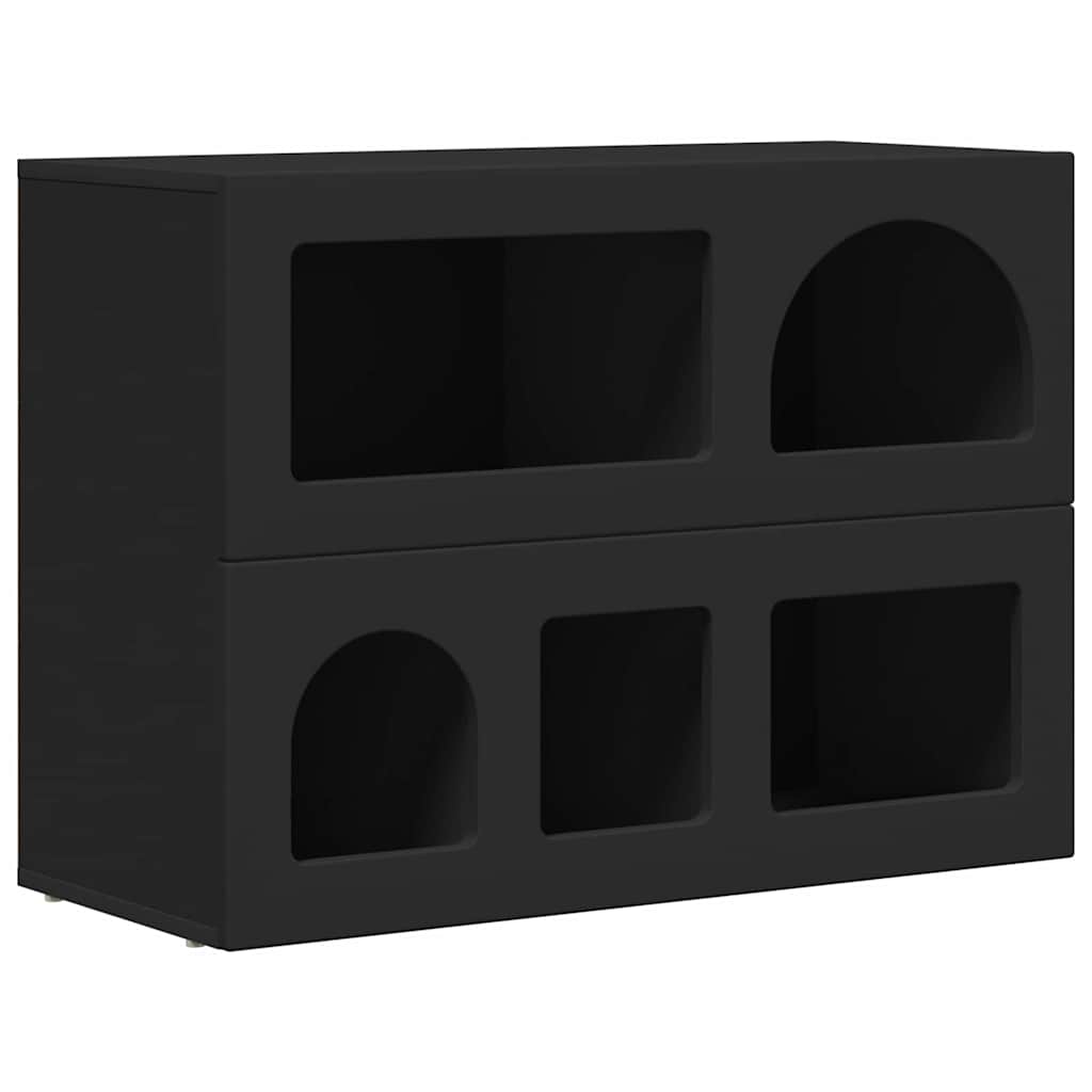 Sideboard ELST Sort 80,5 x 35 x 59 cm Konstrueret træ