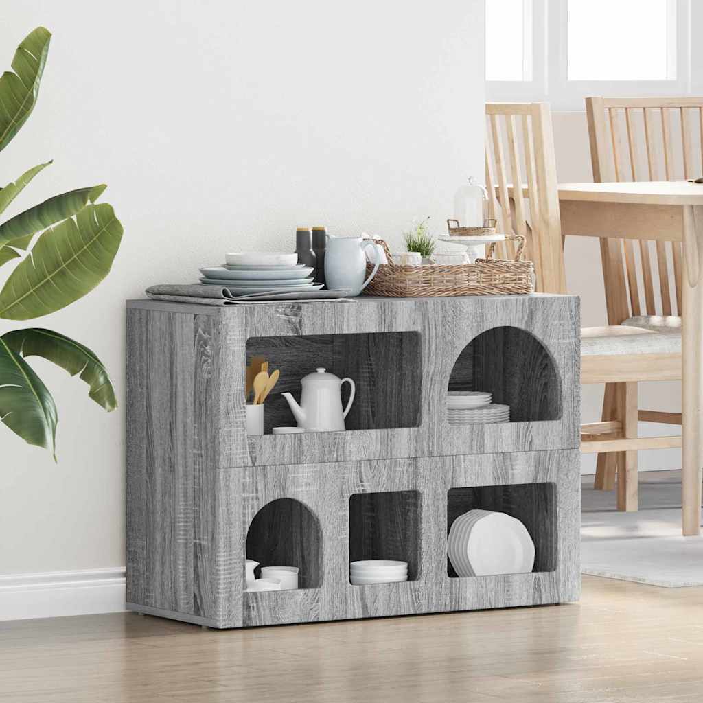 Sideboard ELST Grå Sonoma 80,5 x 35 x 59 cm Konstrueret træ