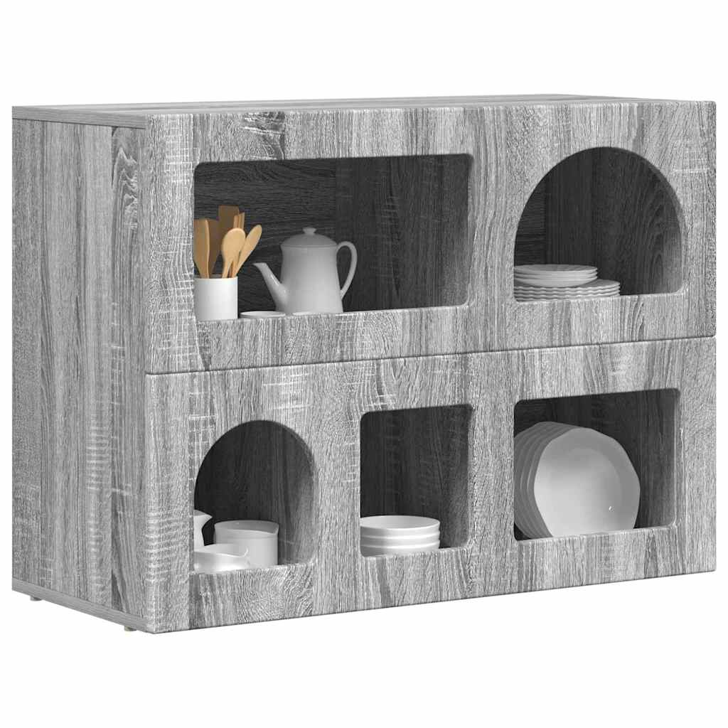 Sideboard ELST Grå Sonoma 80,5 x 35 x 59 cm Konstrueret træ