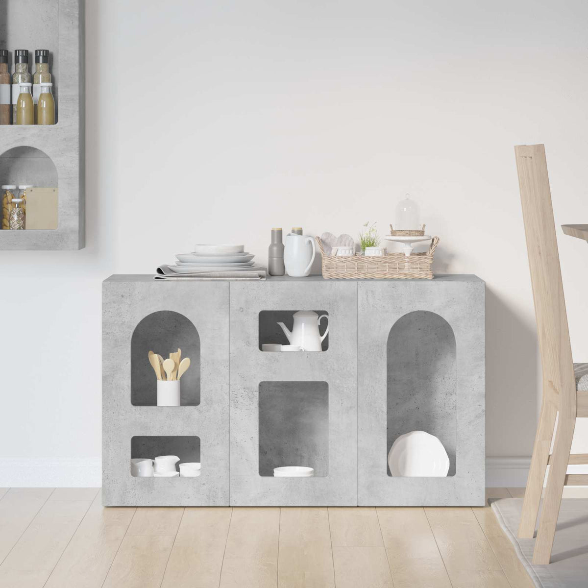 Sideboard ELST Beton Grå 100 x 35 x 59 cm Konstrueret træ