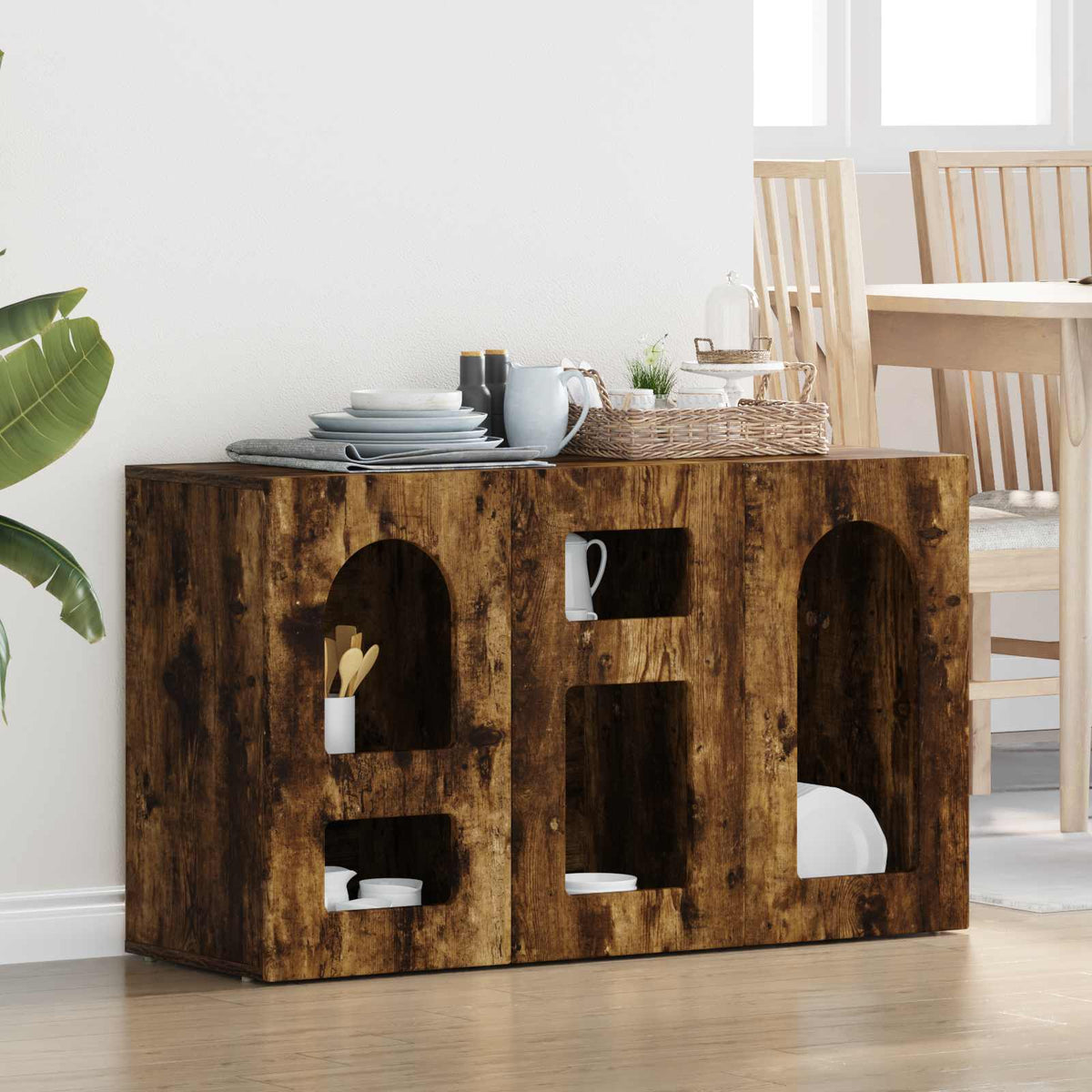 Sideboard ELST Røget eg 100 x 35 x 59 cm Konstrueret træ