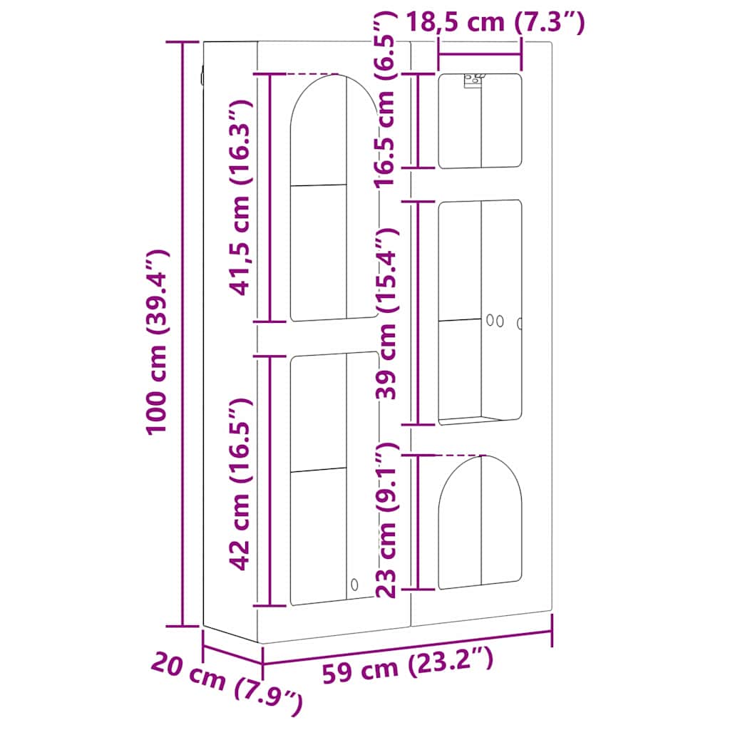 Hængeskab ELST Gammelt træ 59 x 20 x 100 cm Konstrueret træ