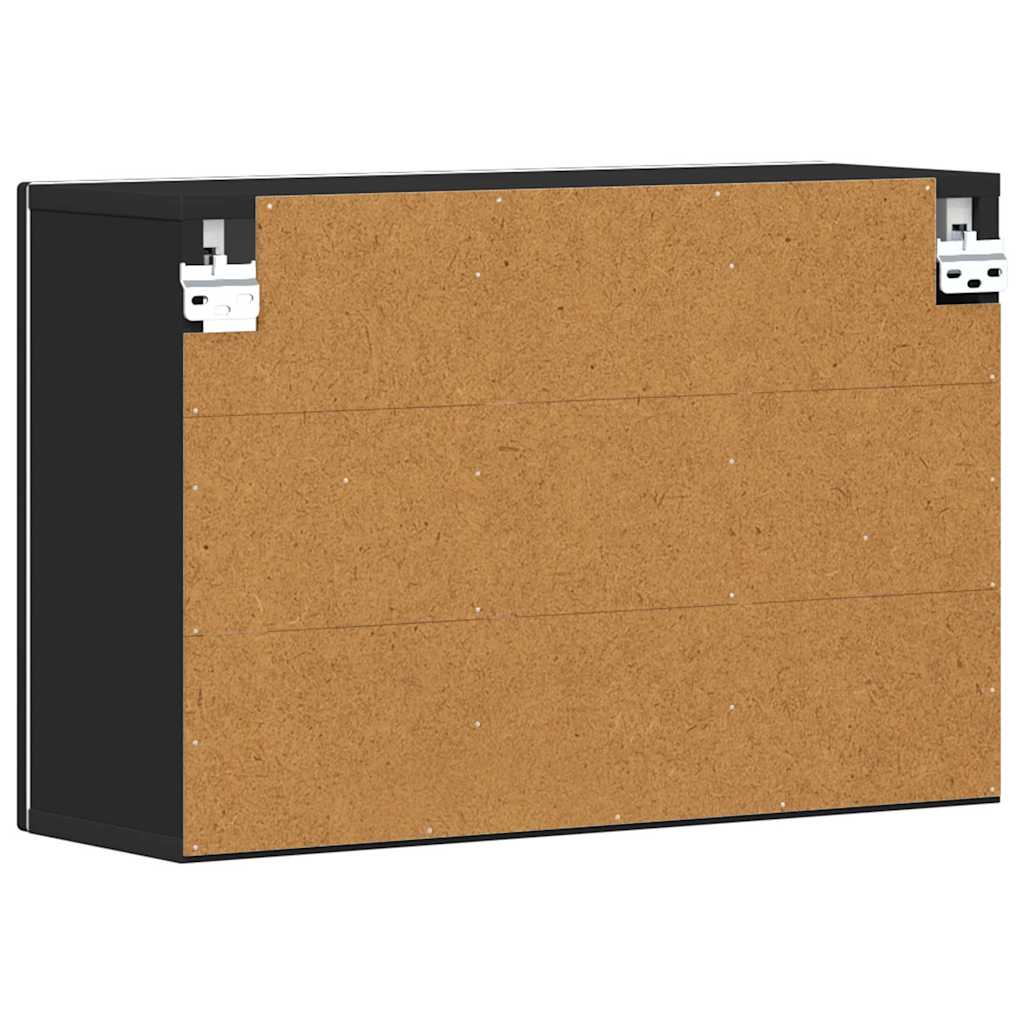 Hængeskab med hylde ELST Sort 60 x 20 x 40 cm Konstrueret træ