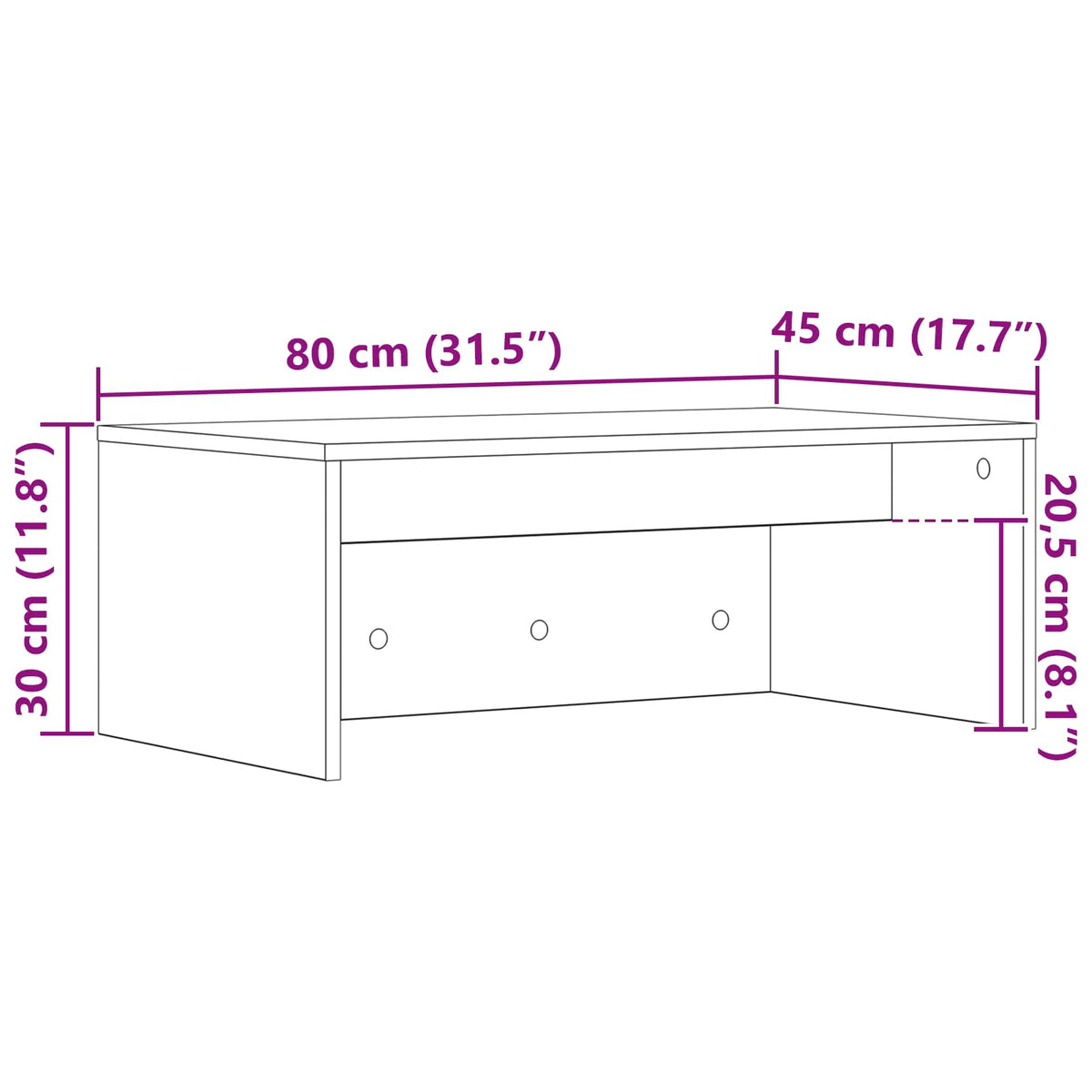 Væghængt skrivebord Gammelt træ Konstrueret træ 80 x 45 x 30 cm