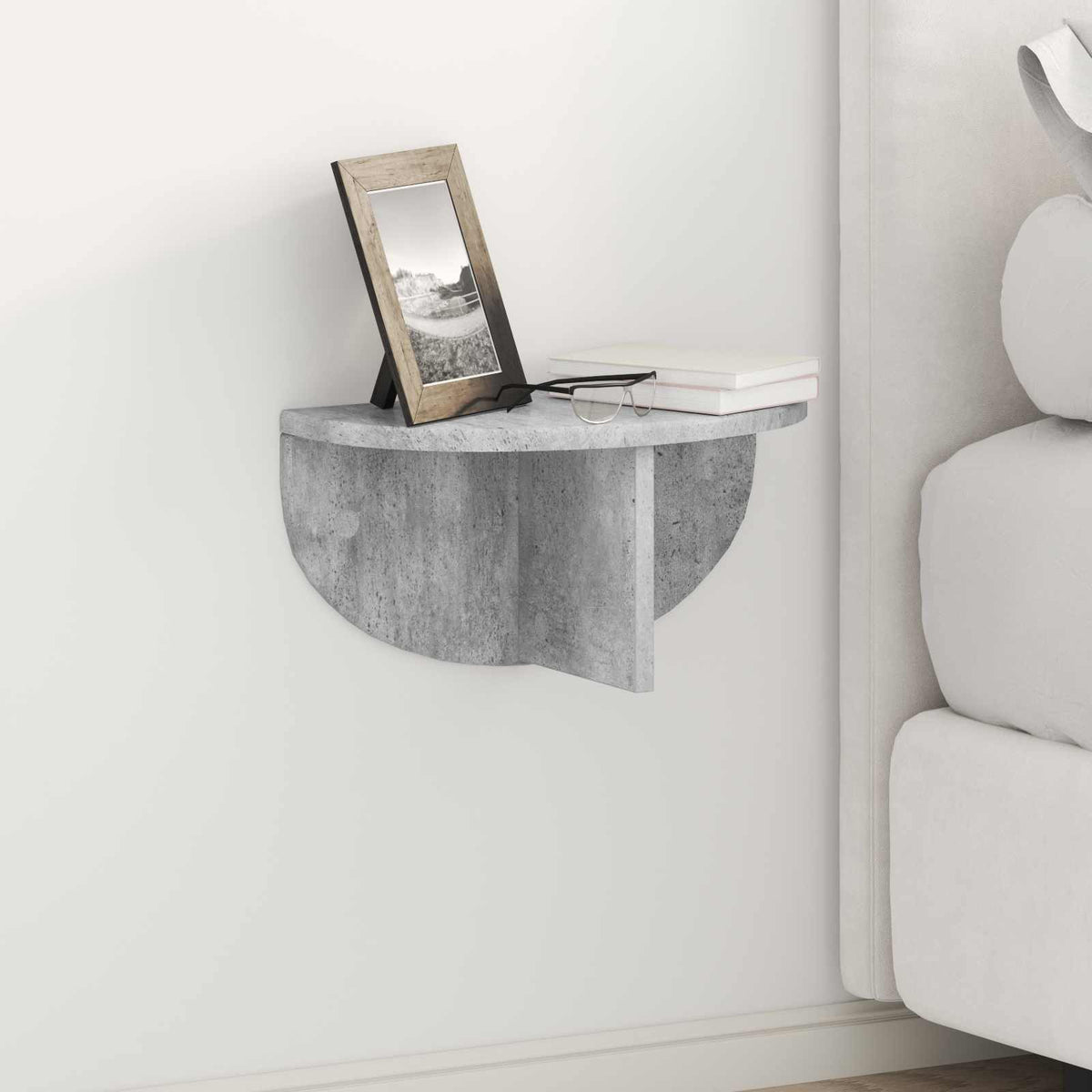 Væghylde Vægmonteret Beton Grå 38 x 19 x 19 cm Konstrueret træ