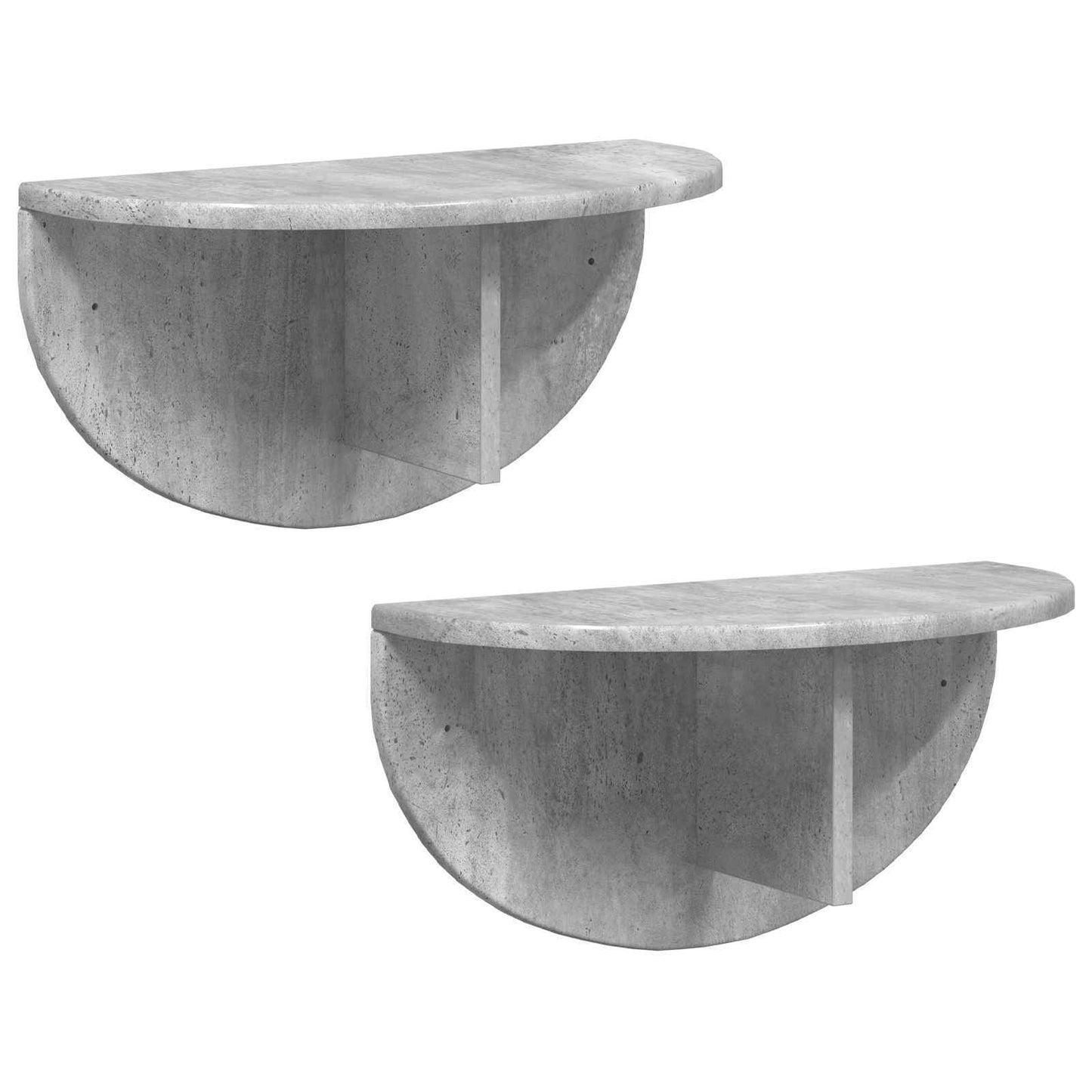 Væghylde 2 stk. Beton Grå 48 x 24 x 24 cm Konstrueret træ