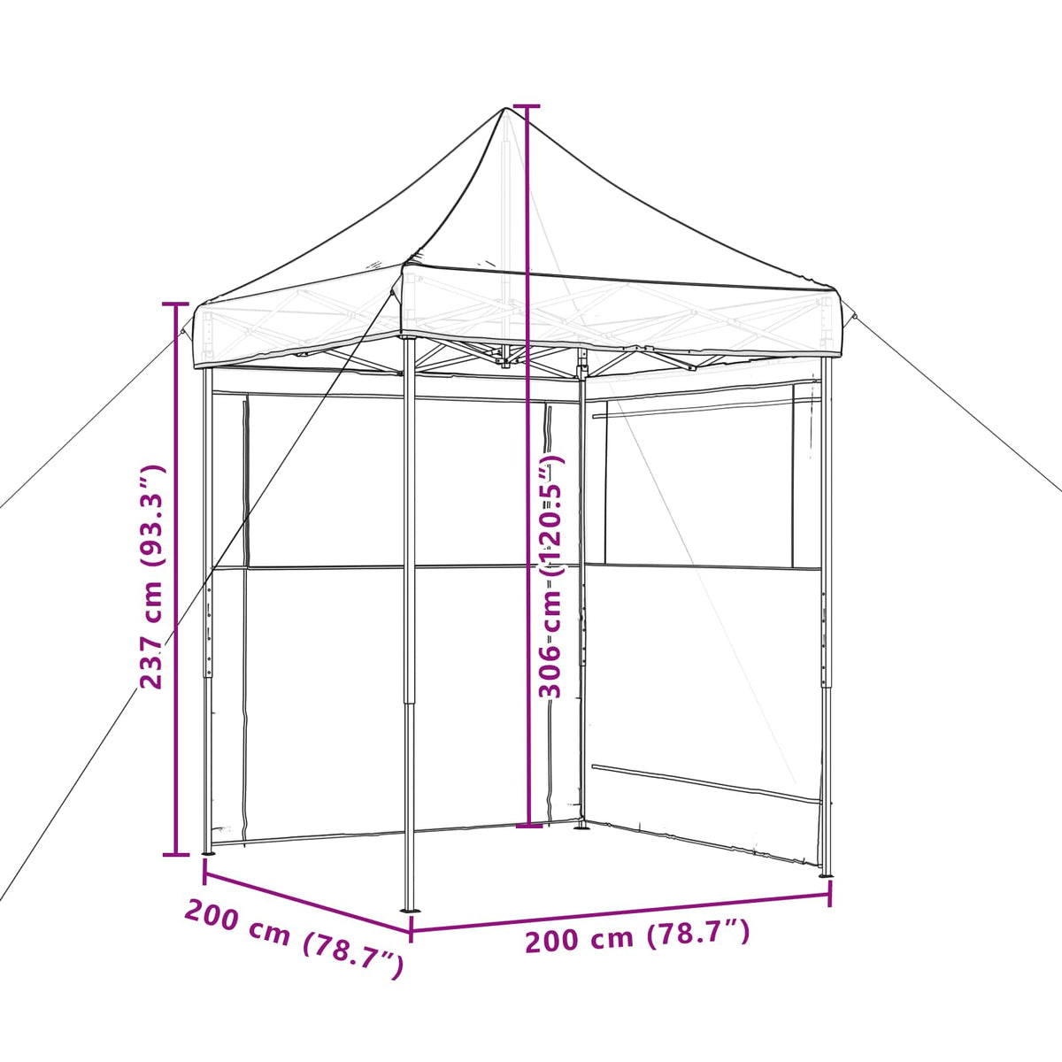 Party Tent 200 x 200 x 306 cm Beige Oxford stof