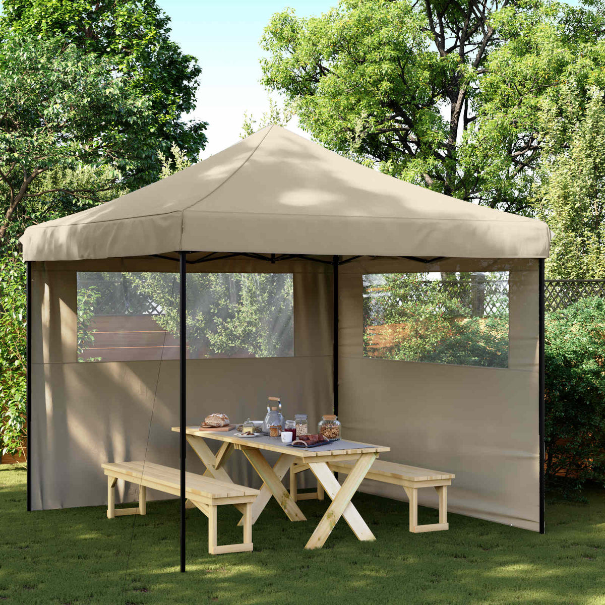 Party Tent 292 x 292 x 315 cm Gråbrun Oxford stof