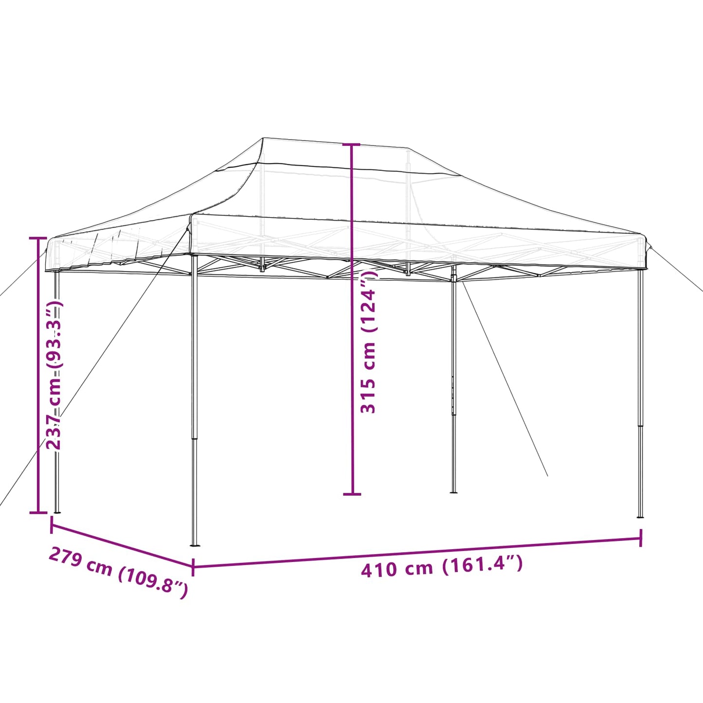 Party Tent 279 x 410 x 315 cm Grøn Oxford stof
