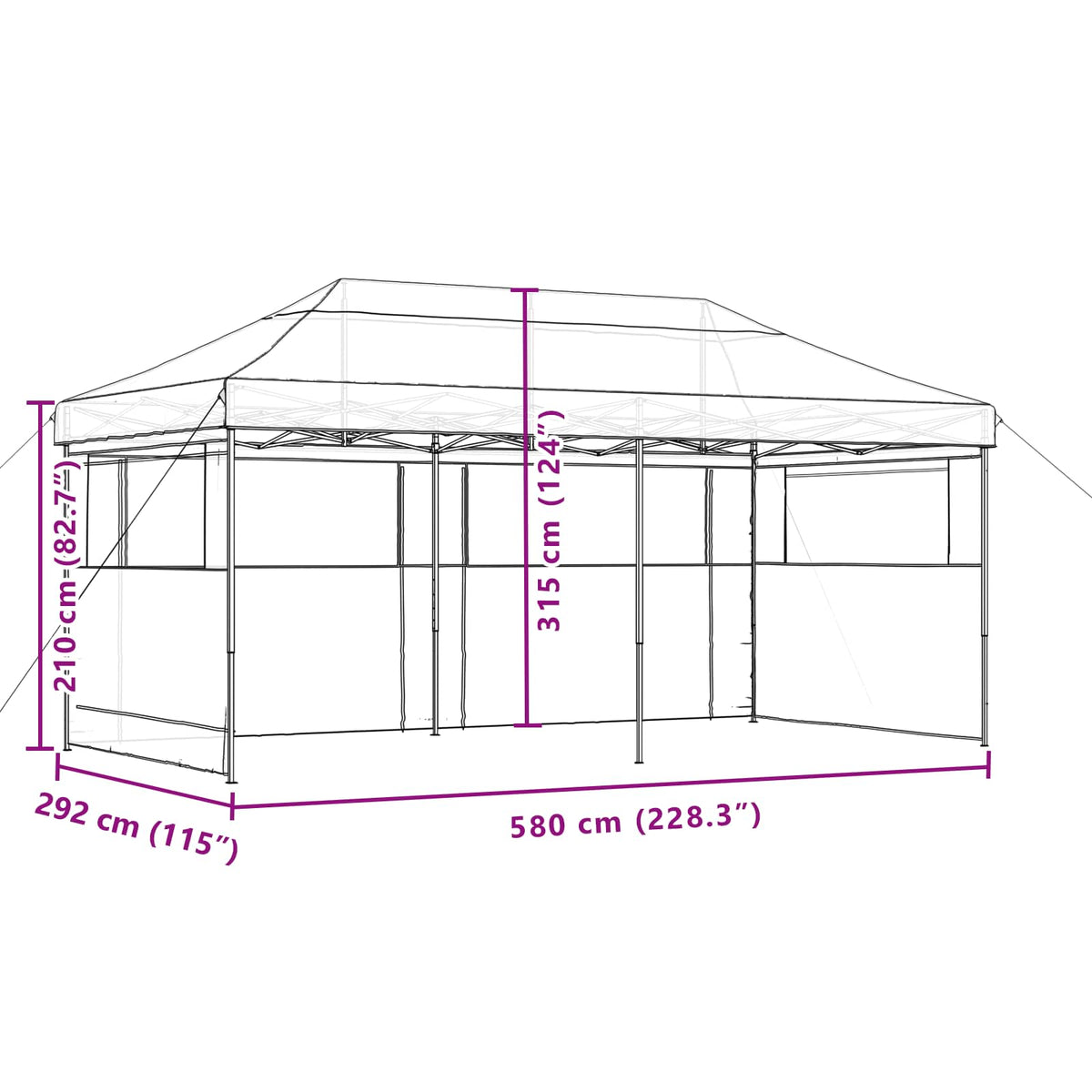 Party Tent 292 x 580 x 315 cm Terrakotta Oxford stof