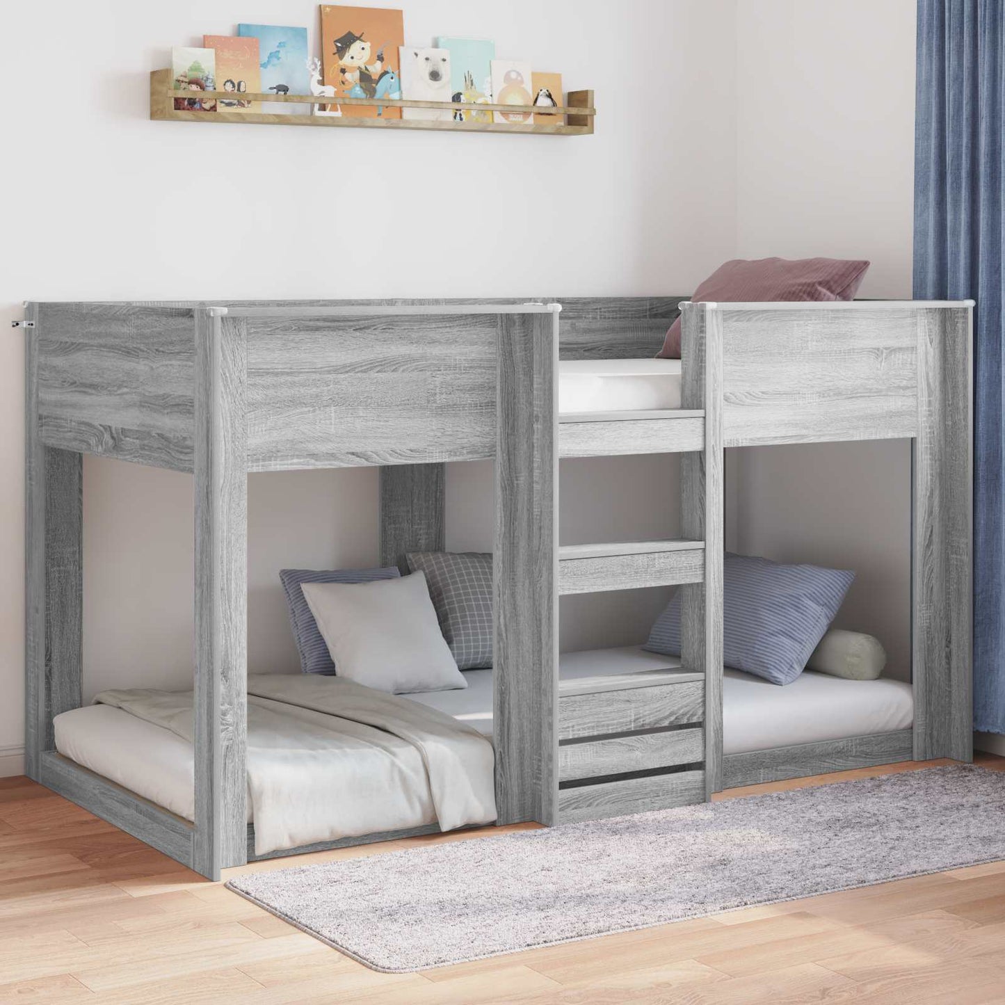 Gulv seng ramme Sonoma 75 x 190 cm Konstrueret træ
