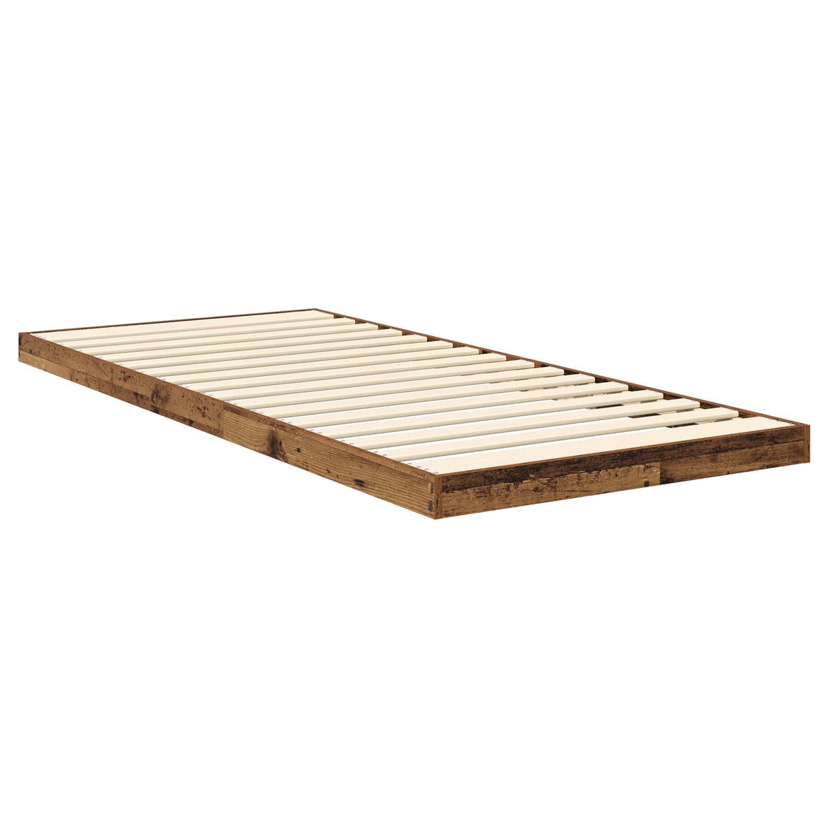 Gulv seng ramme Gammelt træ 75 x 190 cm Konstrueret træ