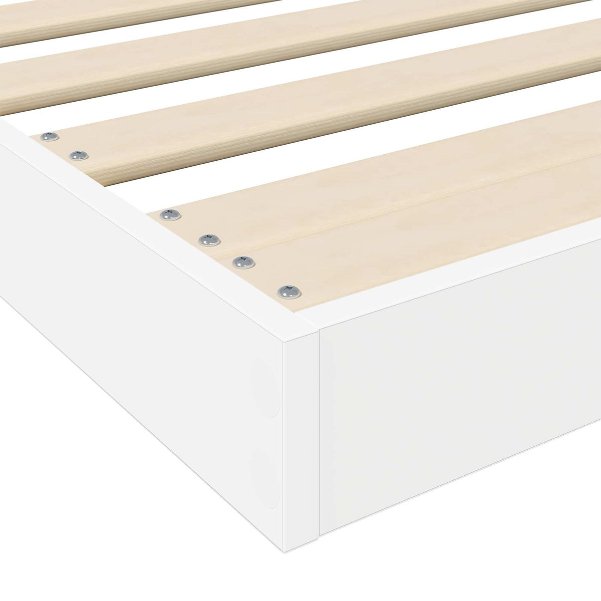 Gulv seng ramme Hvid 80 x 200 cm Konstrueret træ