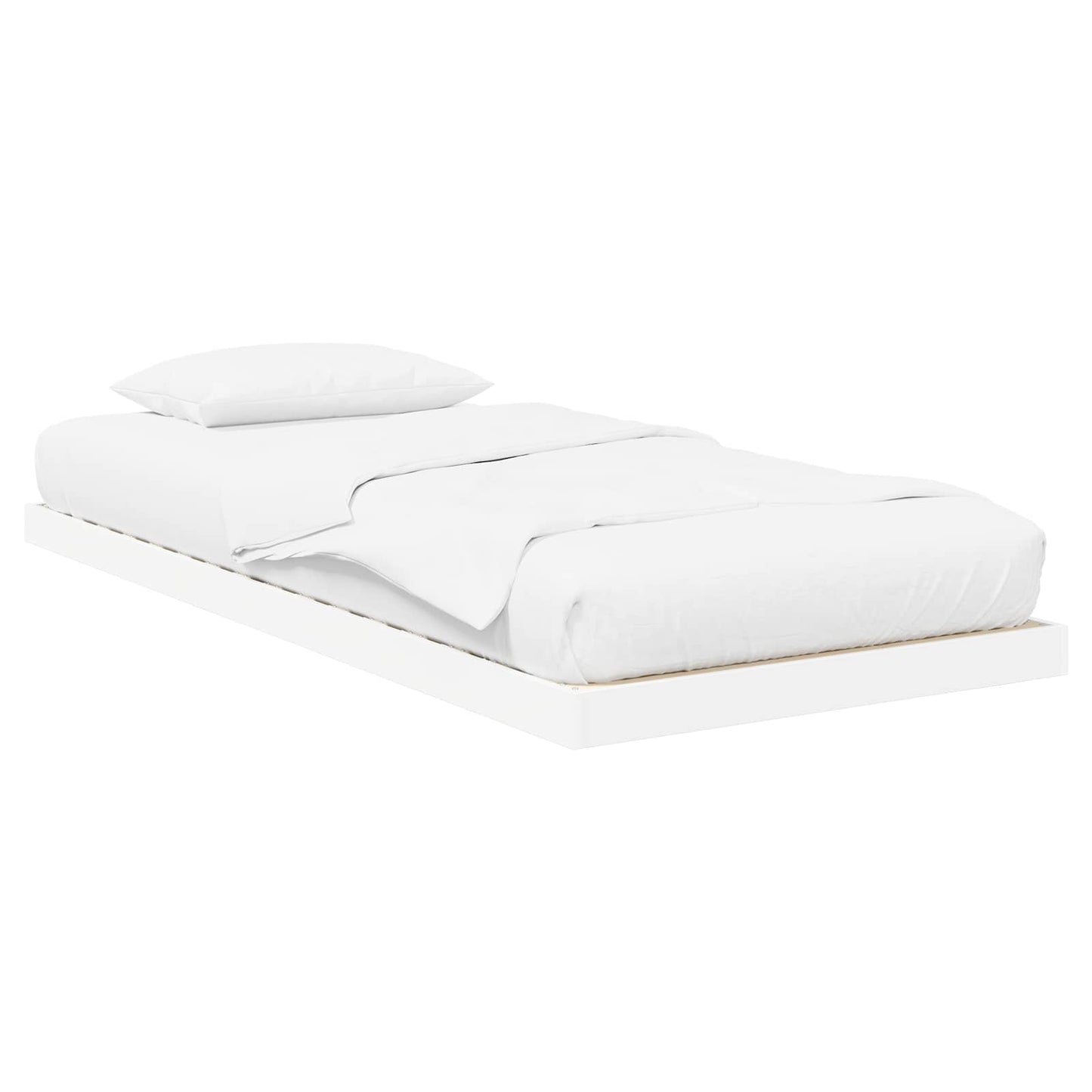 Gulv seng ramme Hvid 80 x 200 cm Konstrueret træ