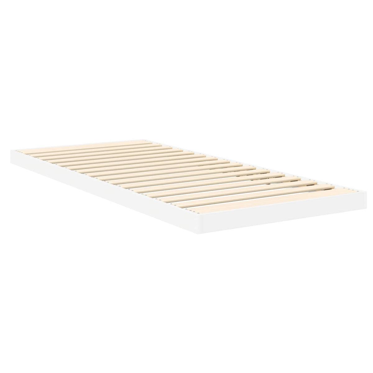 Gulv seng ramme Hvid 80 x 200 cm Konstrueret træ