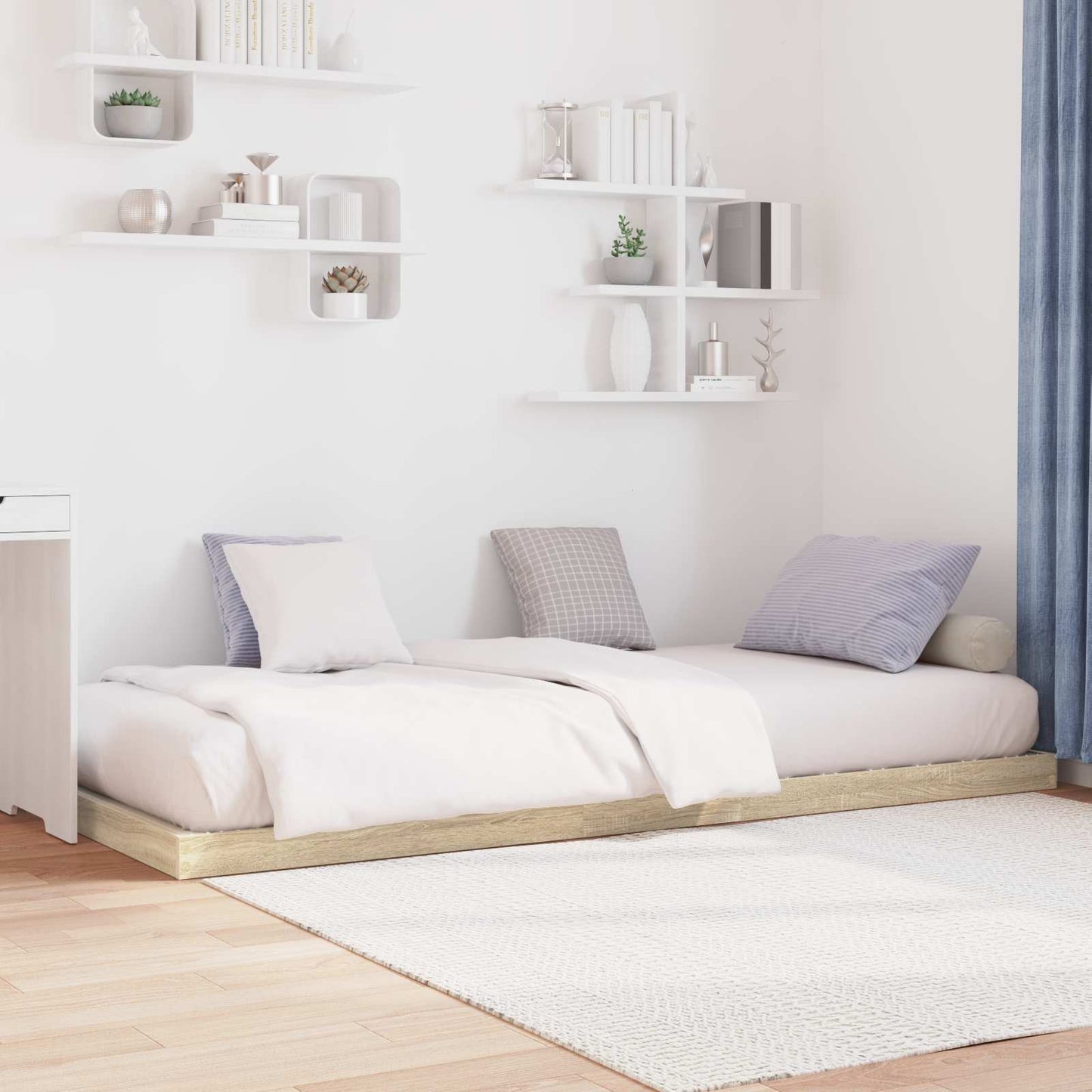 Gulv seng ramme Sonoma 80 x 200 cm Konstrueret træ