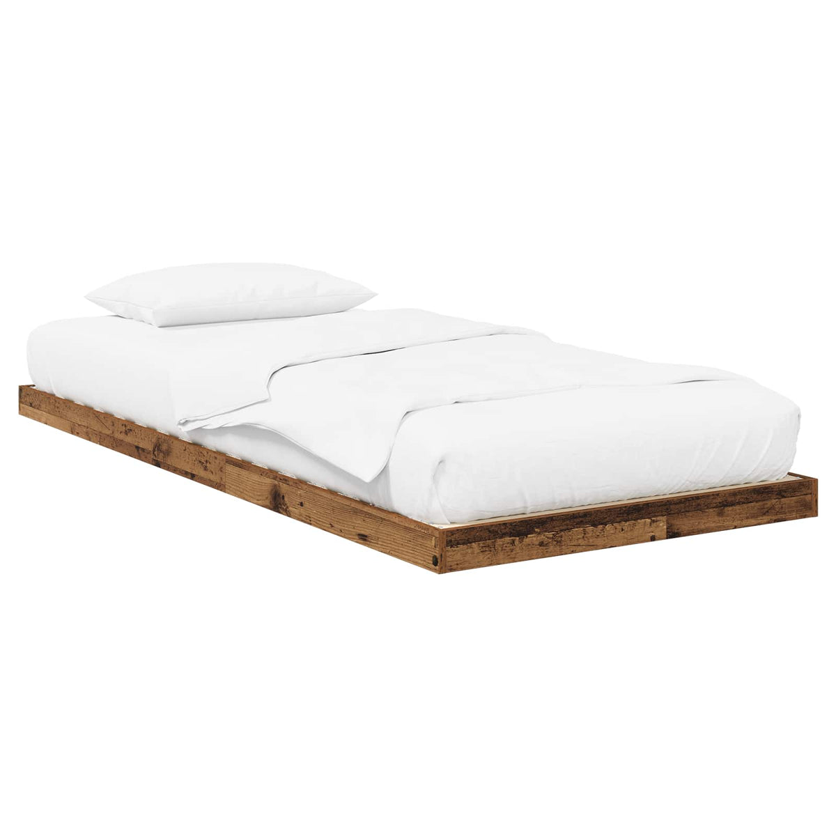 Gulv seng ramme Gammelt træ 80 x 200 cm Konstrueret træ
