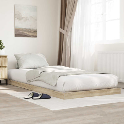 Gulv seng ramme Sonoma eg 90 x 200 cm Konstrueret træ